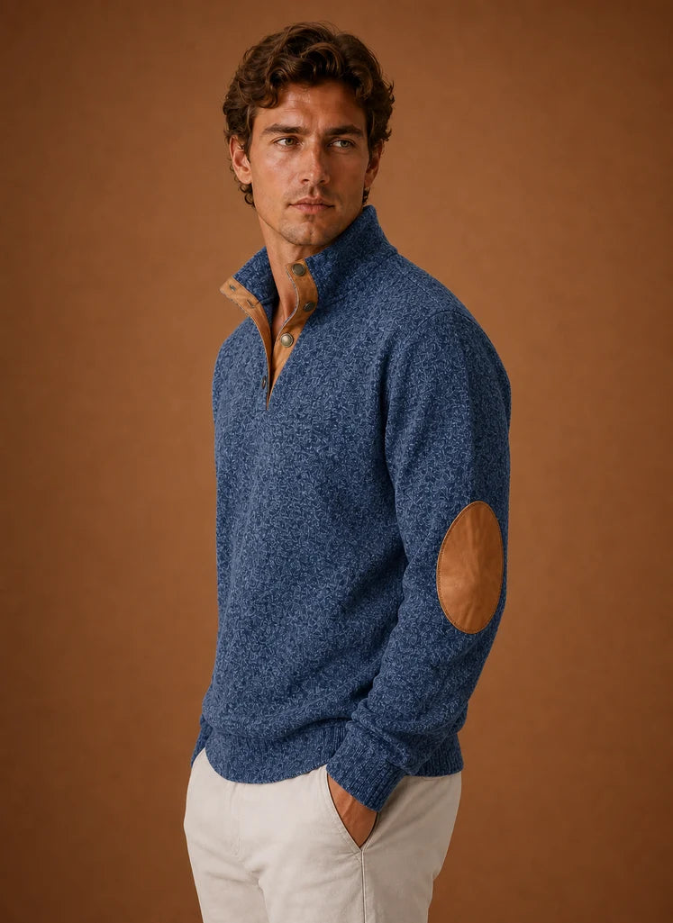 Men's Mock Neck Pullover Layering Sweater | Nero & Luya