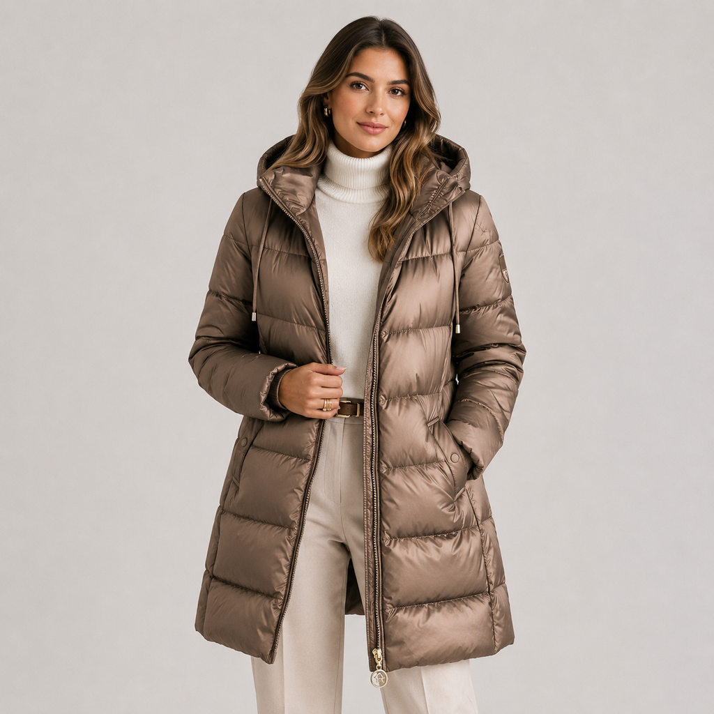 Women's Puffer Jacket in Brown