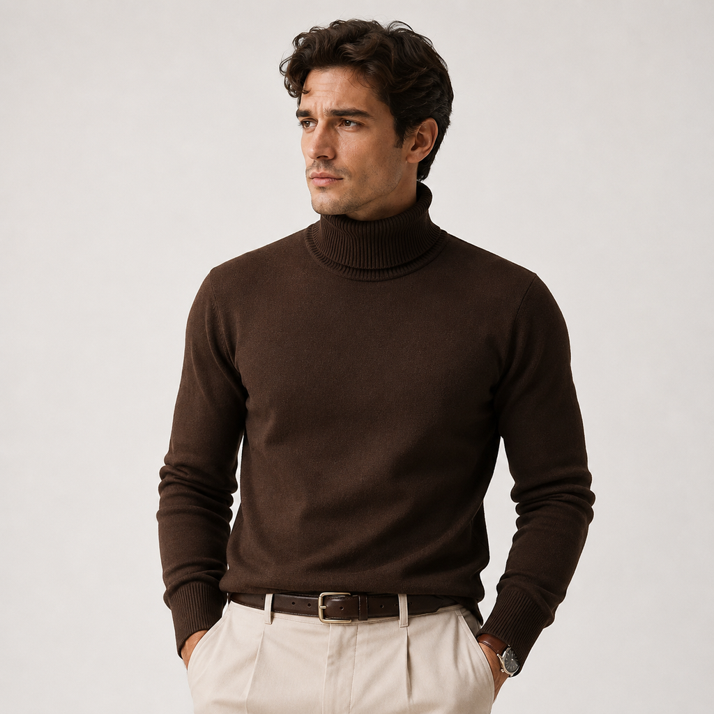 Turtleneck Sweater in Brown
