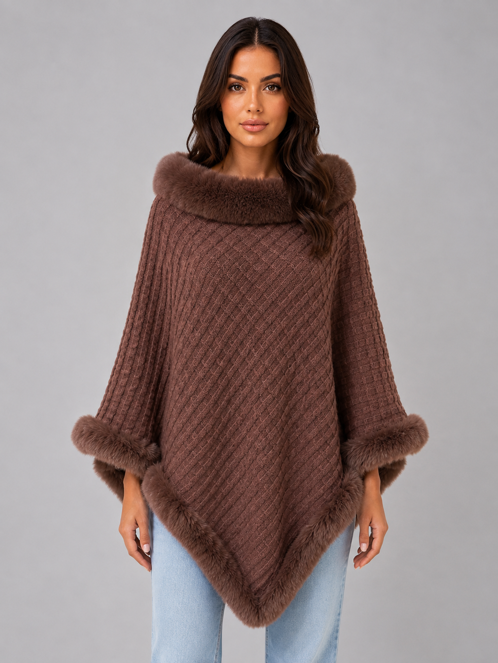 Cape Poncho in Brown