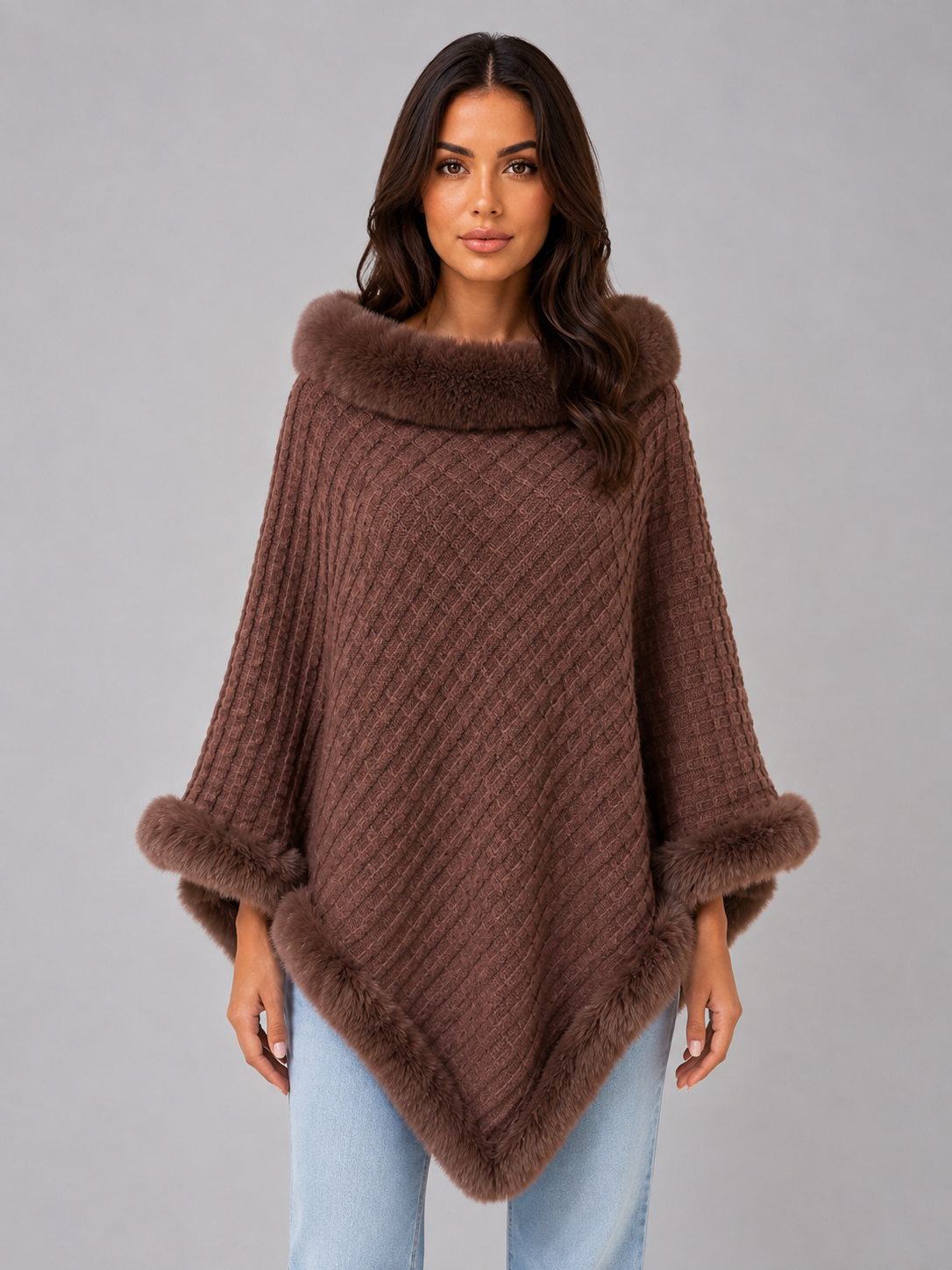 Cape Poncho in Brown