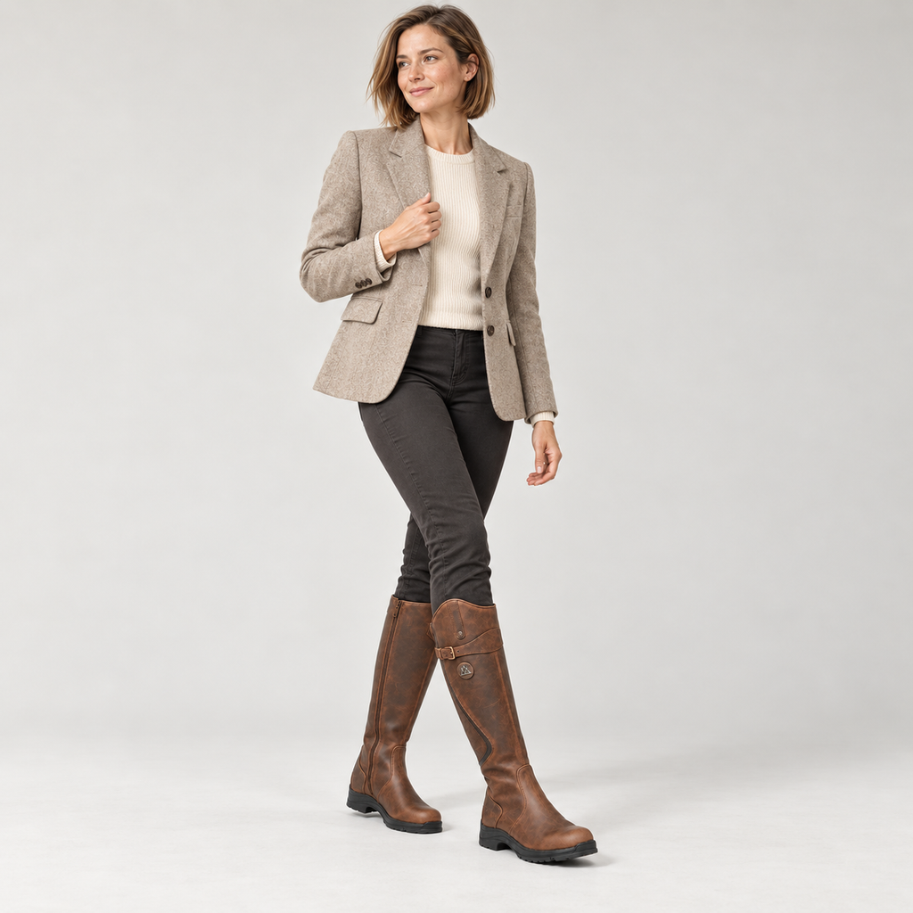 Knee-High Boots in Brown