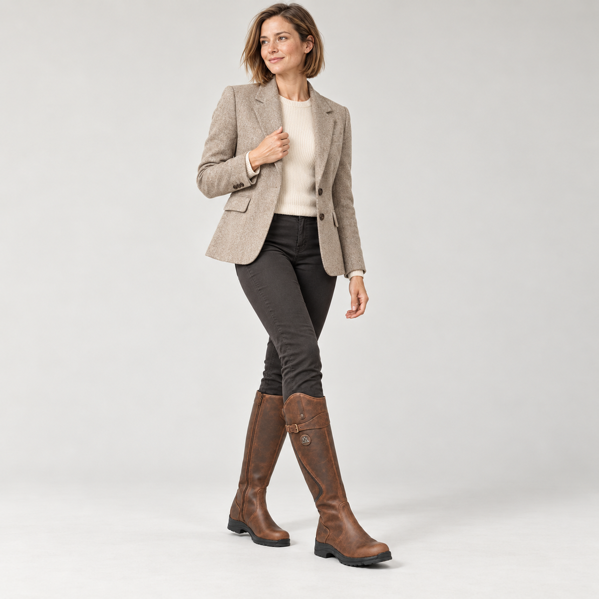 Knee-High Boots in Brown