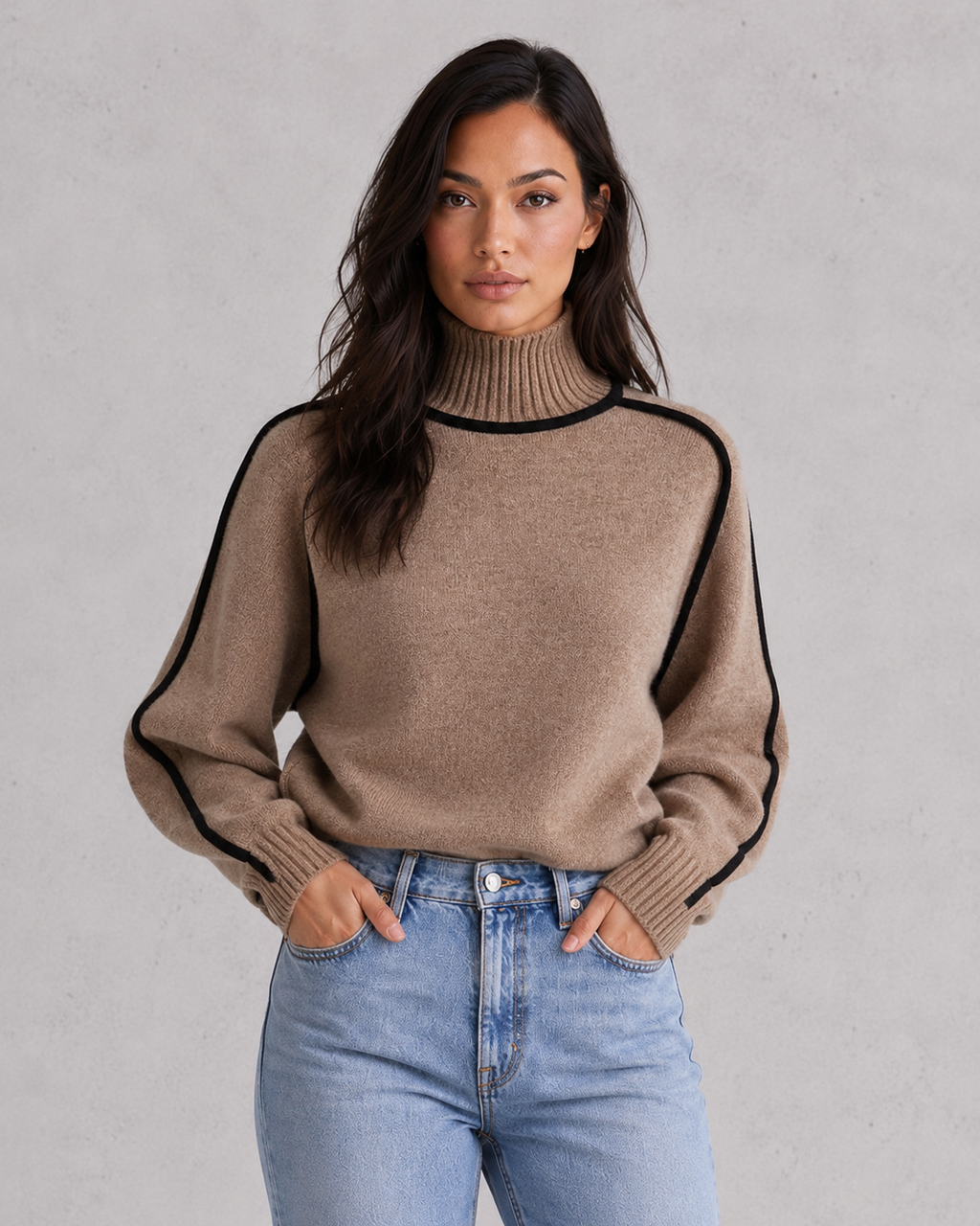 Turtleneck Sweater in Brown