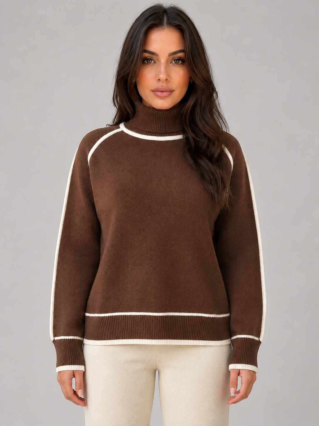 Turtleneck Sweater in Brown