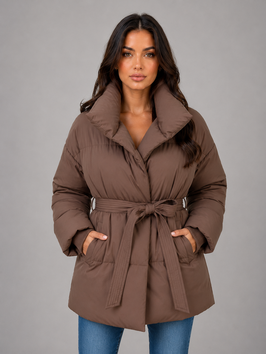 Puffer Jacket in Brown