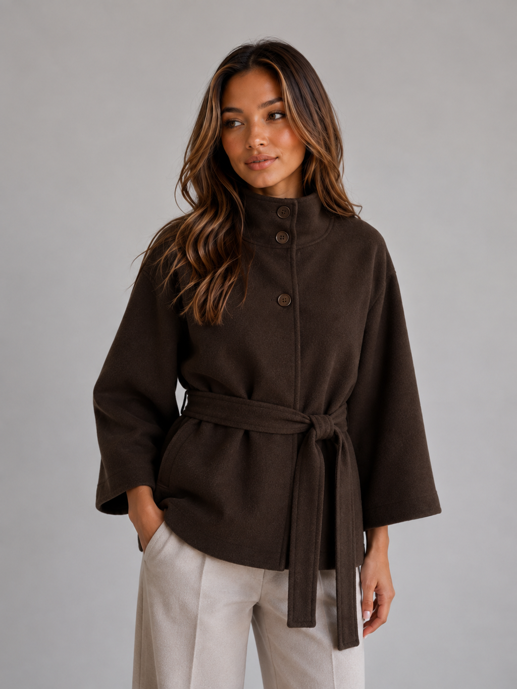Cape Jacket in Brown