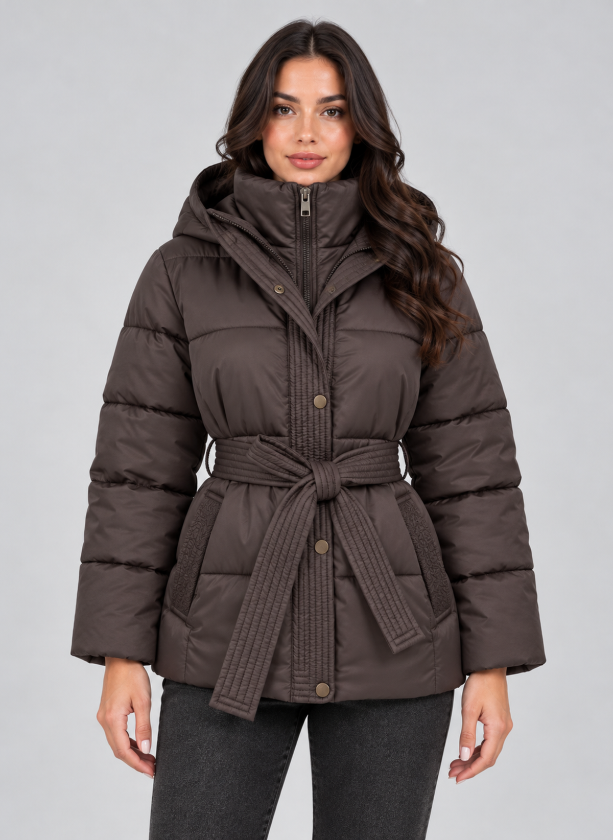 Puffer Jacket in Brown