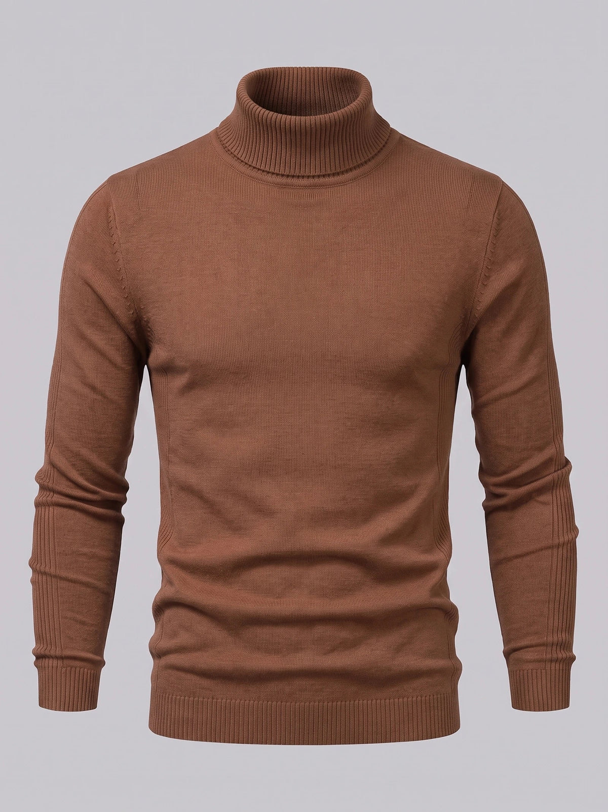Men's Turtleneck Sweater in Brown
