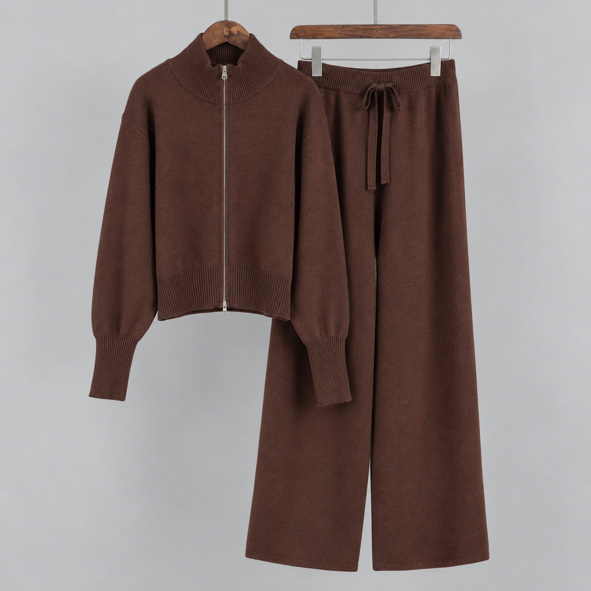 Knit Co-Ord Set in Brown