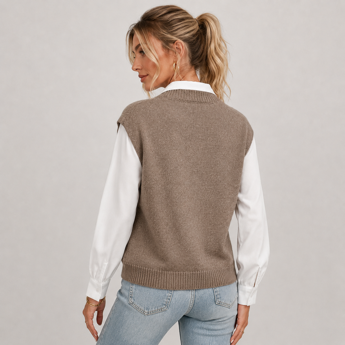 Sweater Vest in Brown