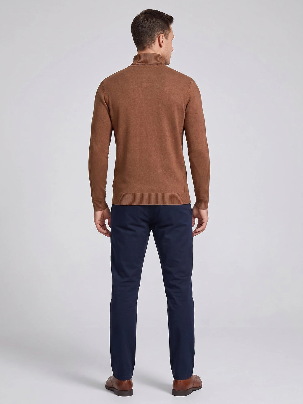 Men's Turtleneck Sweater in Brown