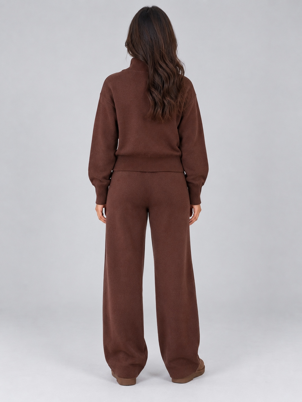 Knit Co-Ord Set in Brown