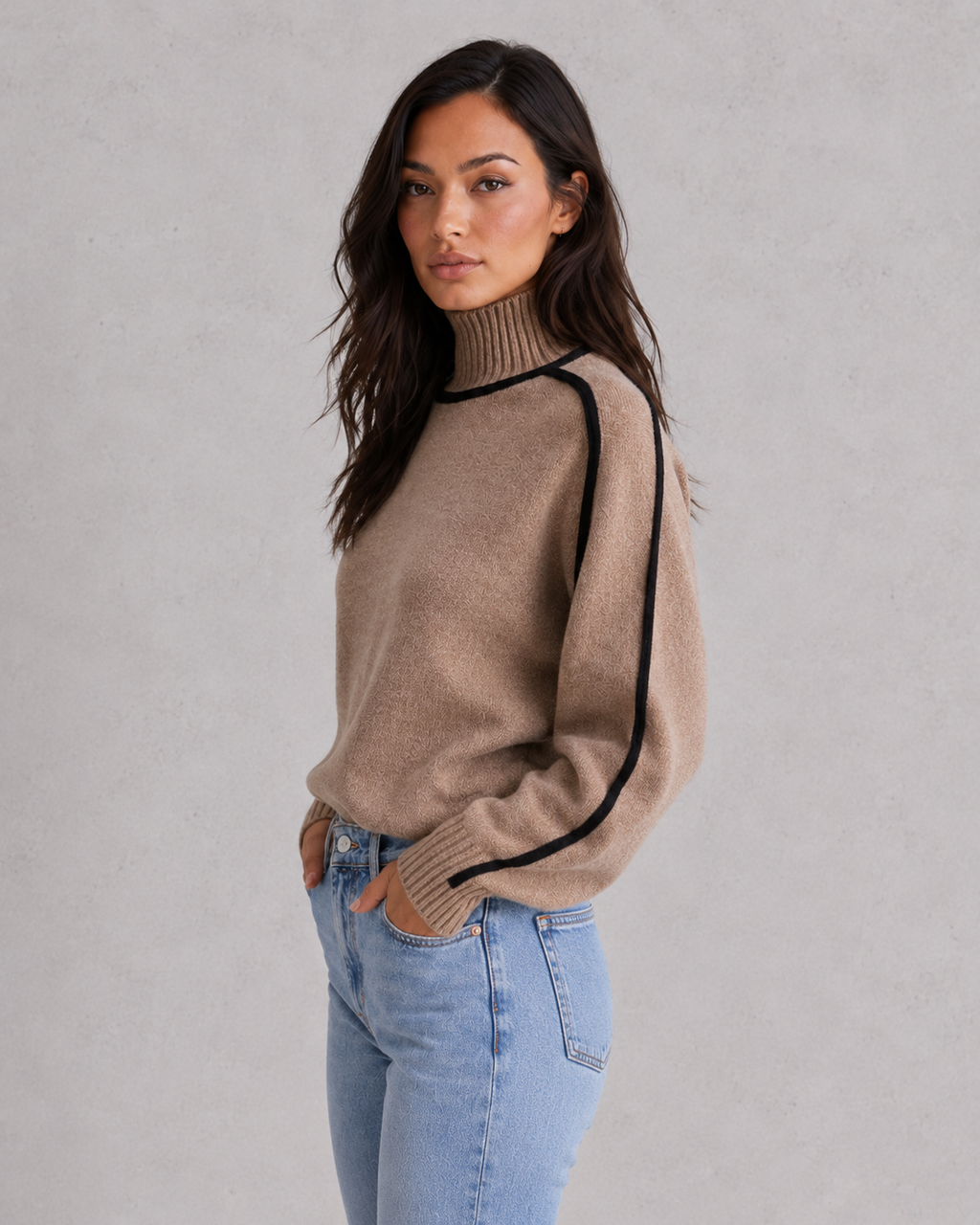 Turtleneck Sweater in Brown