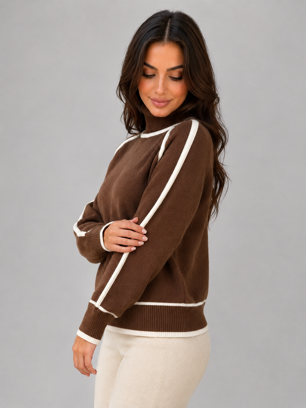 Turtleneck Sweater in Brown