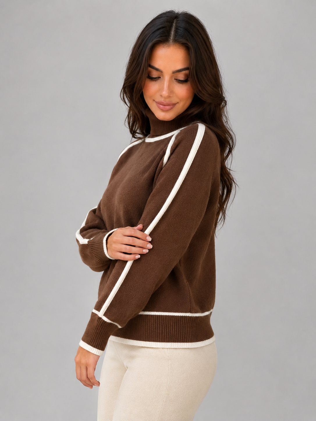Turtleneck Sweater in Brown
