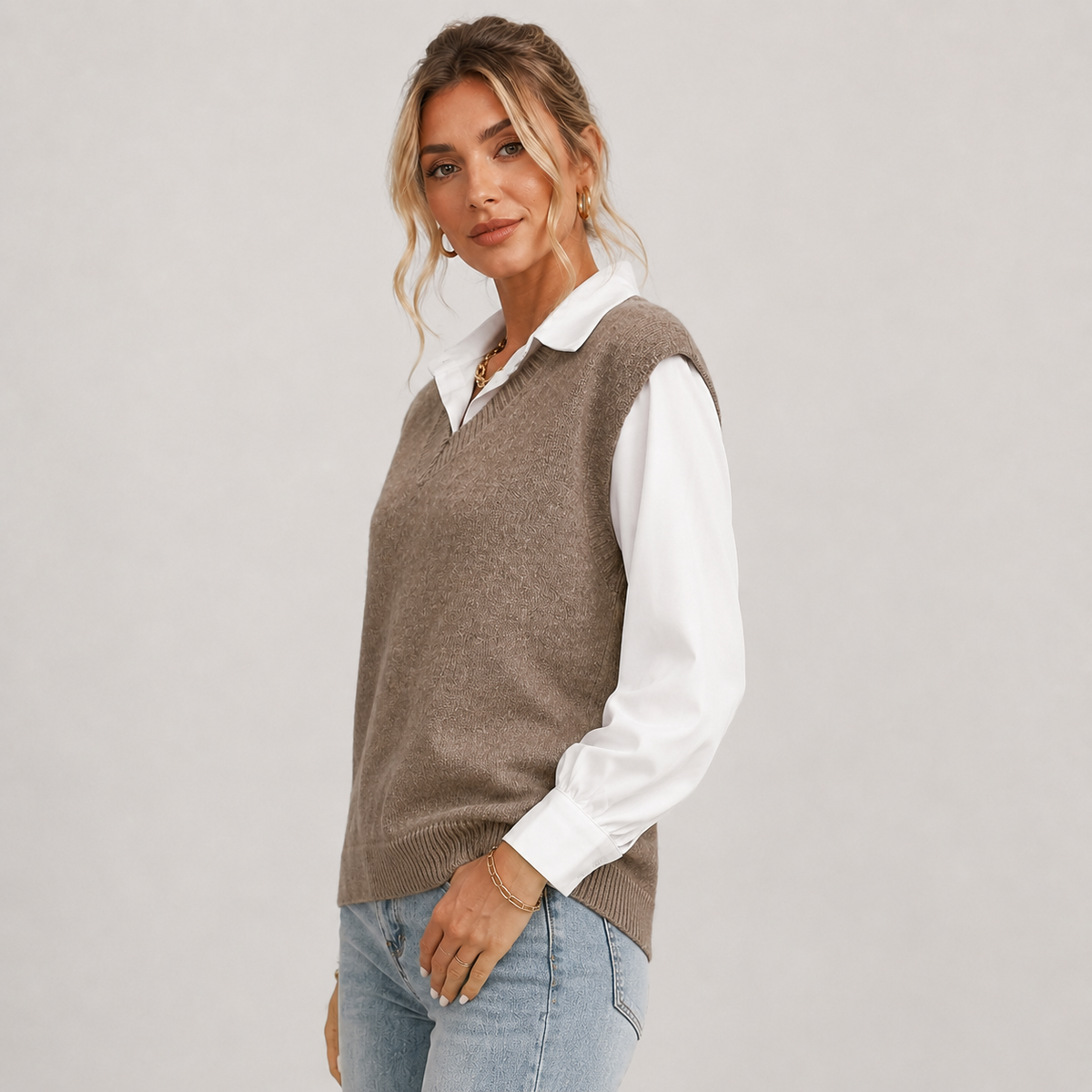 Sweater Vest in Brown