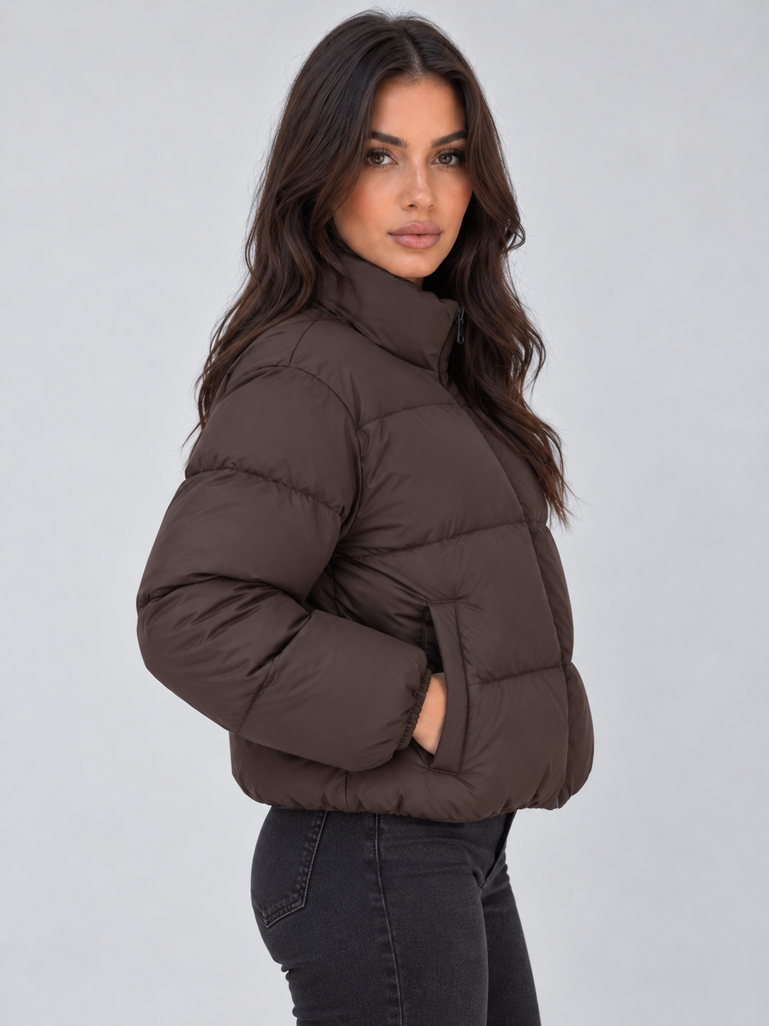 Puffer Jacket in Brown