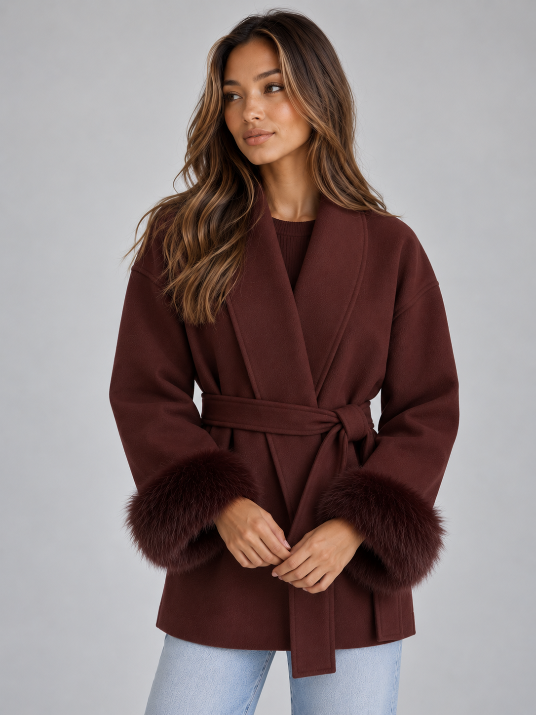Coat in Burgundy