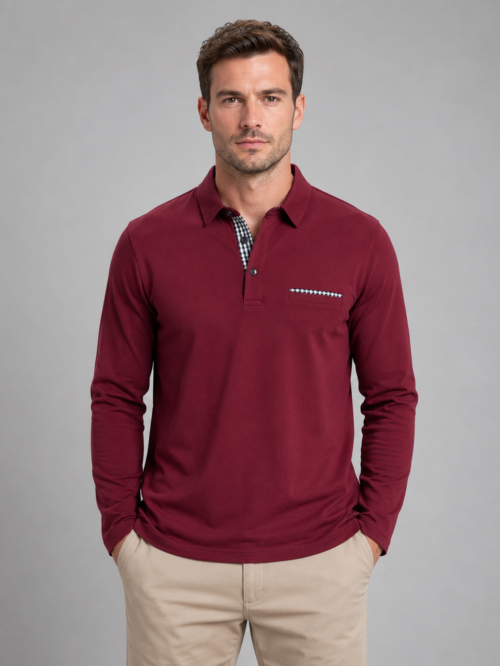 Polo Shirt in Burgundy