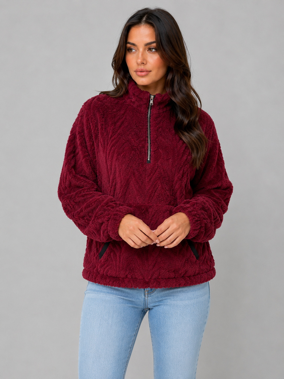Sweatshirt in Burgundy