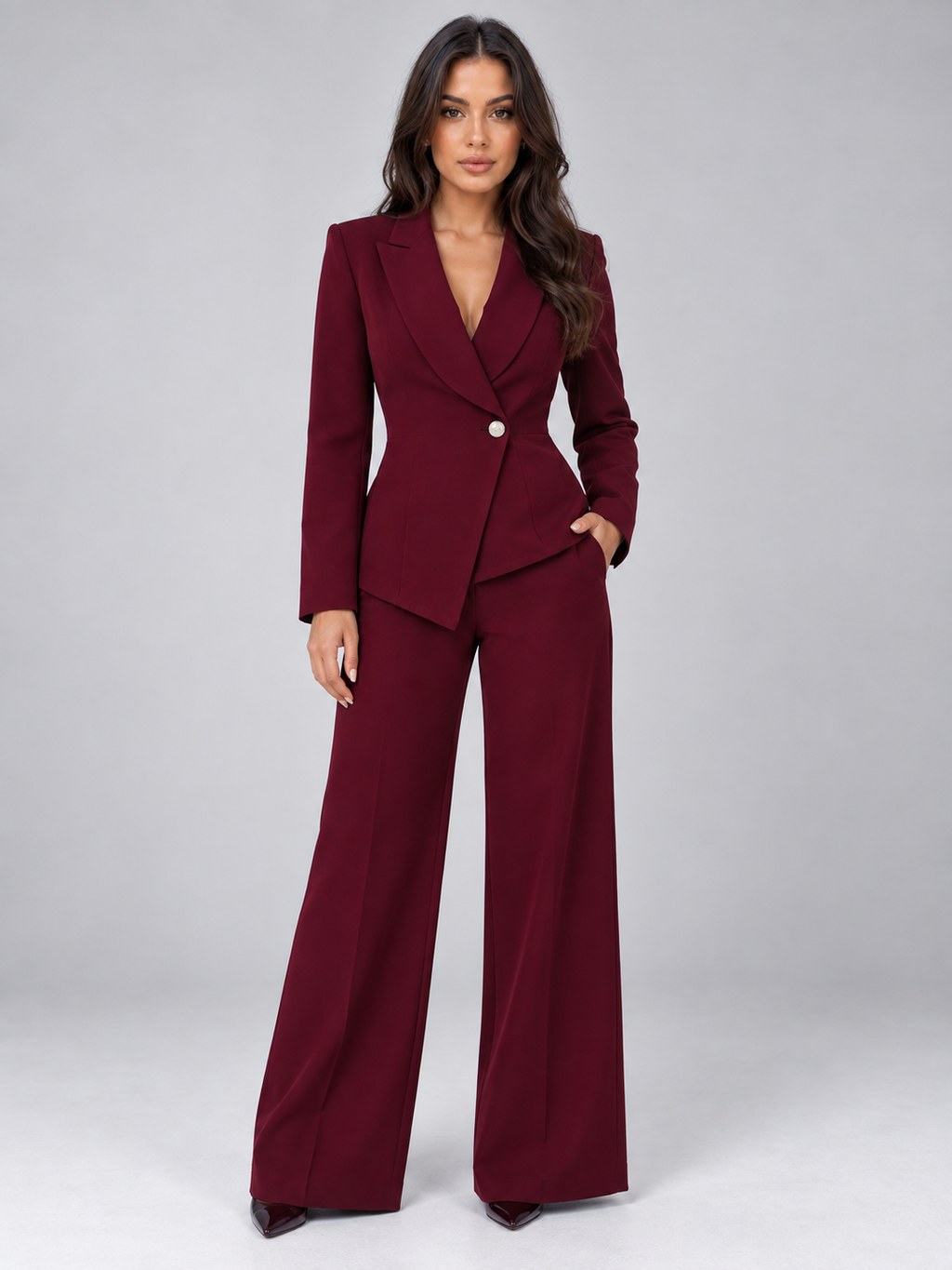 Pantsuit in Burgundy