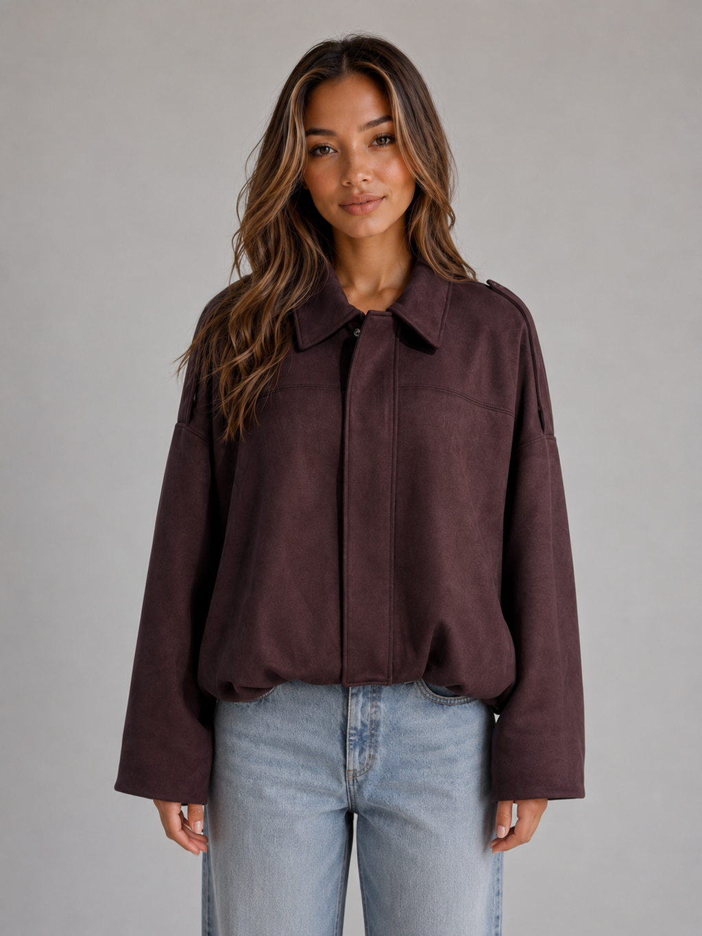Bomber Jacket in Burgundy