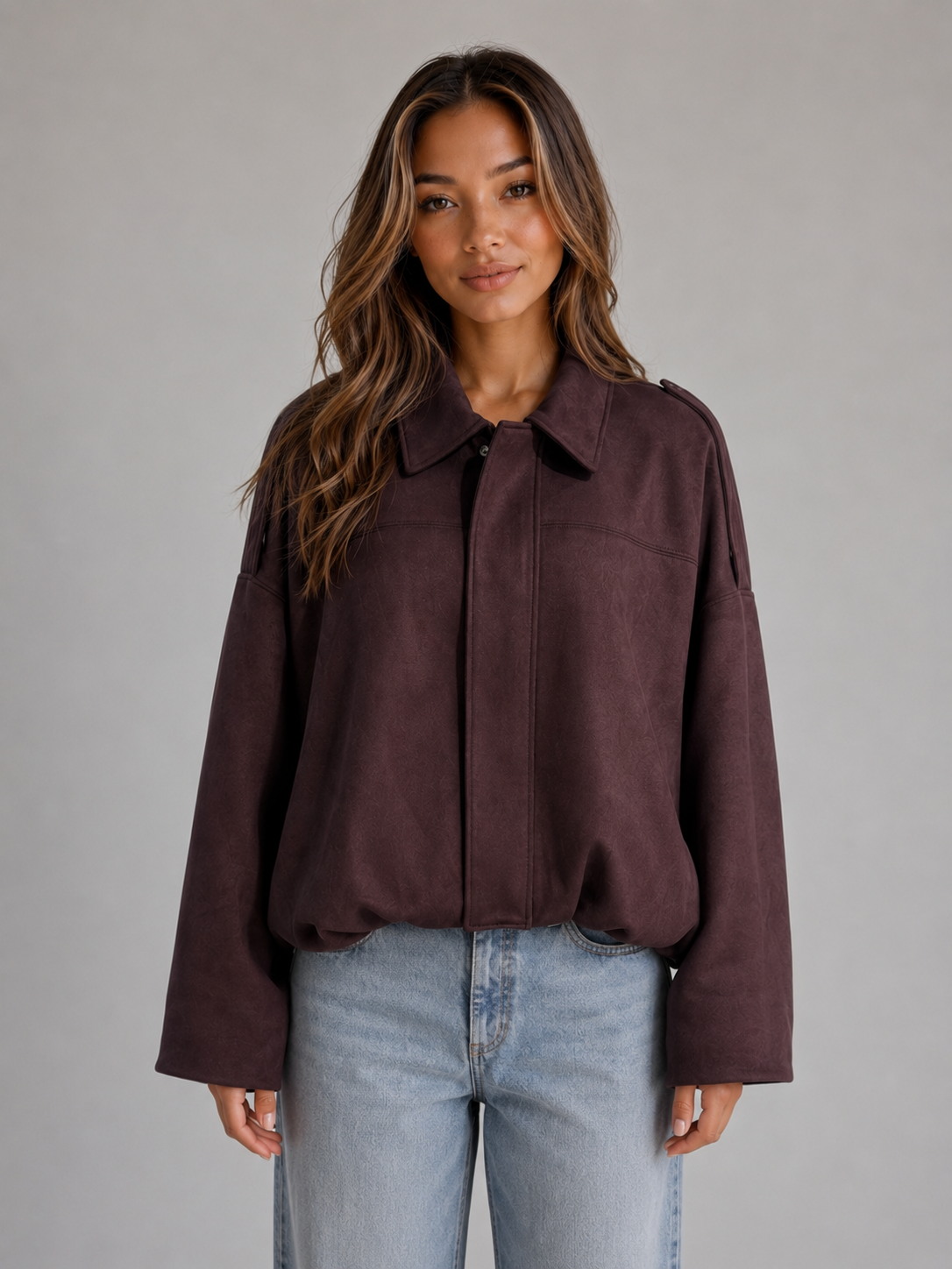 Bomber Jacket in Burgundy