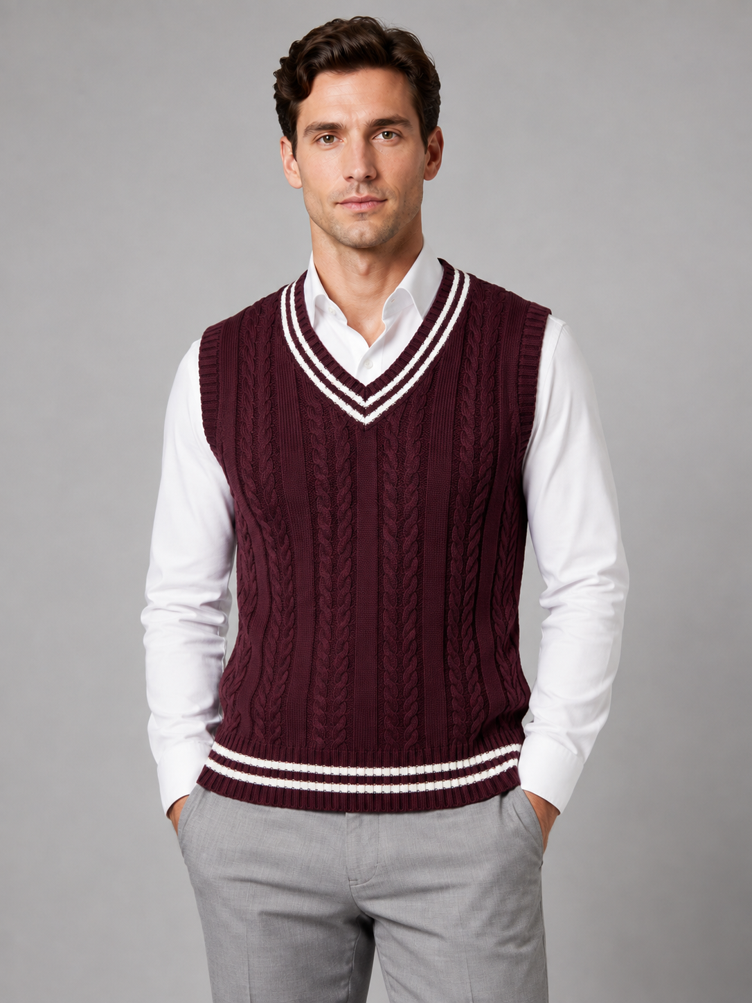 Sweater Vest in Burgundy
