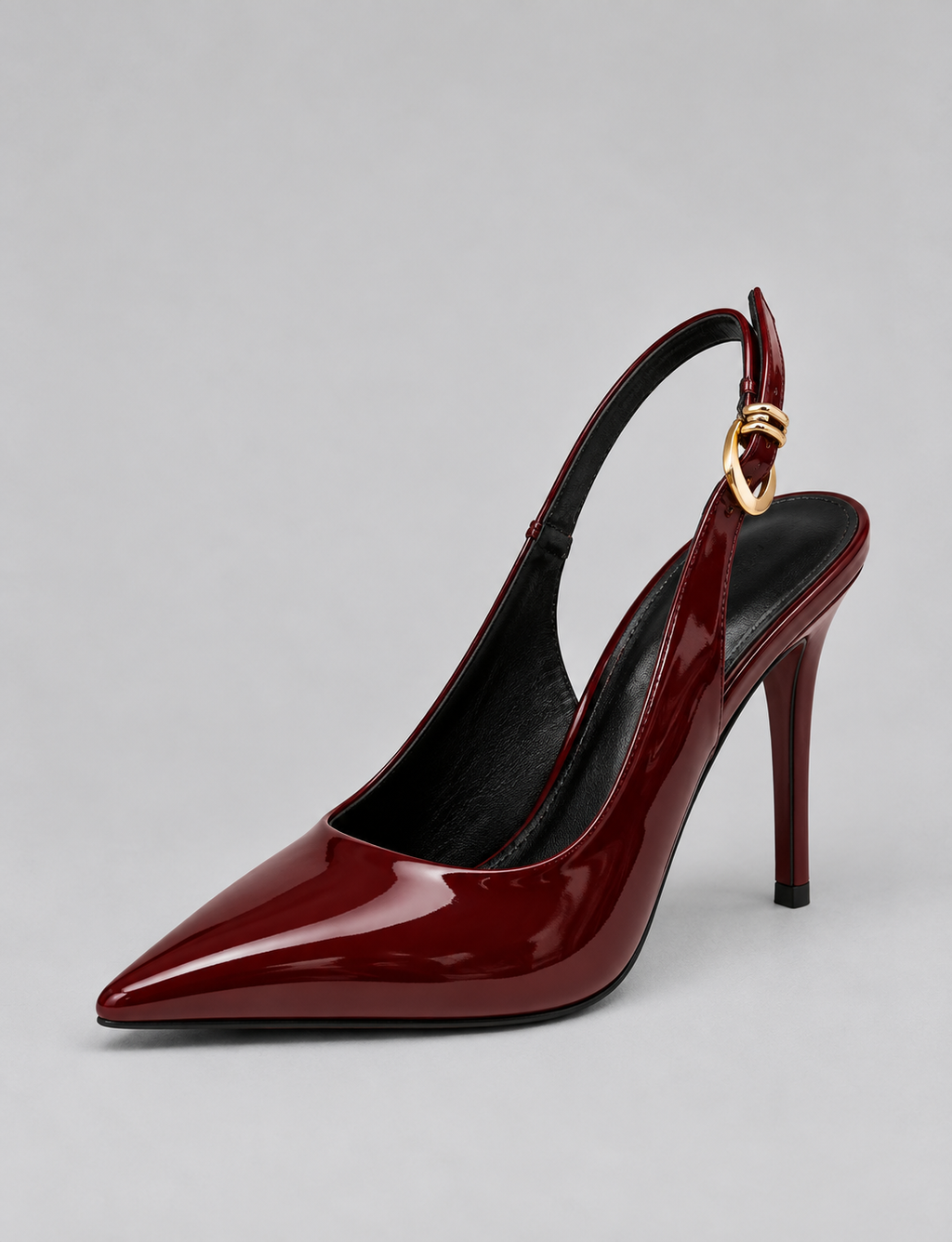 Slingback Stiletto Heels in Burgundy
