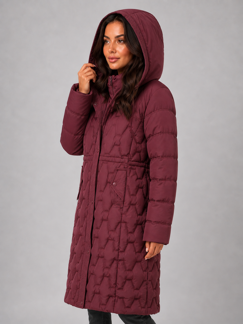 Puffer Jacket in Burgundy