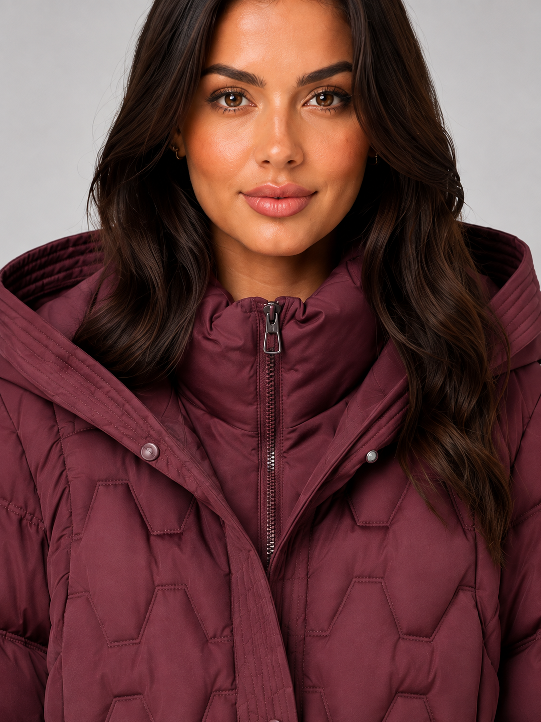Puffer Jacket in Burgundy