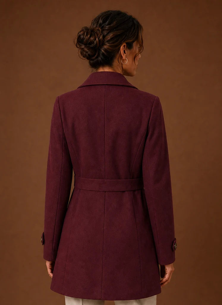 Women's Trench Coat - Mid-Length Button Front Jacket | Nero & Luya