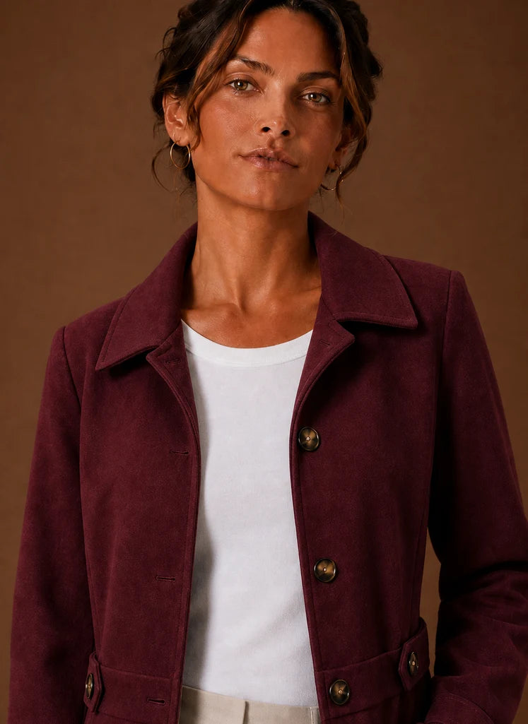 Women's Trench Coat - Mid-Length Button Front Jacket | Nero & Luya
