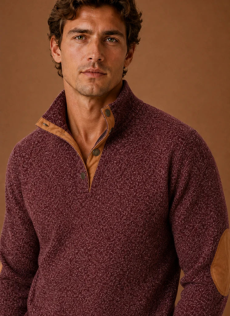 Men's Mock Neck Pullover Layering Sweater | Nero & Luya