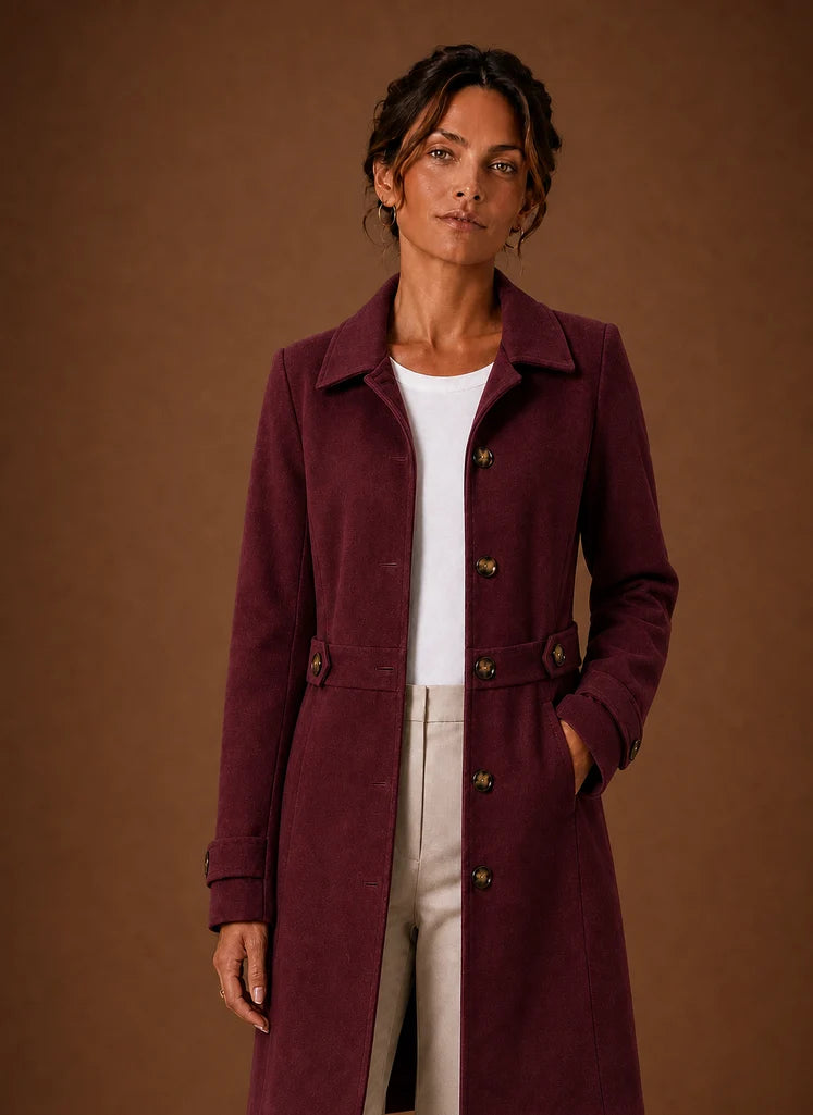 Women's Trench Coat - Mid-Length Button Front Jacket | Nero & Luya