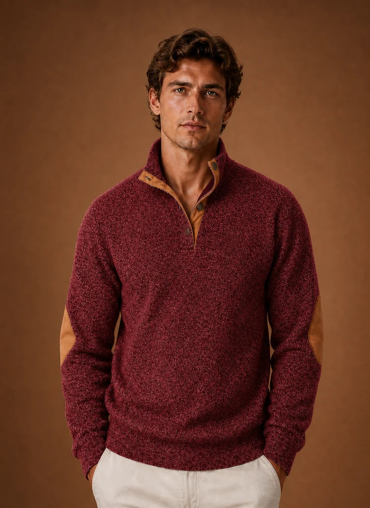 Men's Mock Neck Pullover Layering Sweater | Nero & Luya