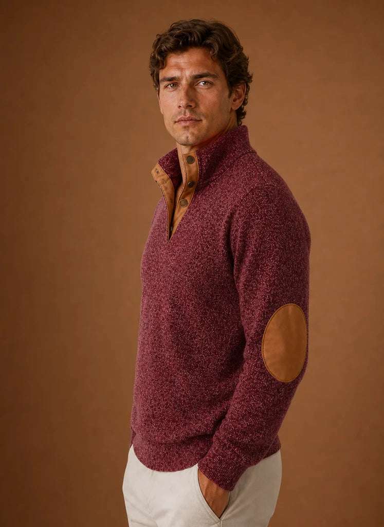 Men's Mock Neck Pullover Layering Sweater | Nero & Luya