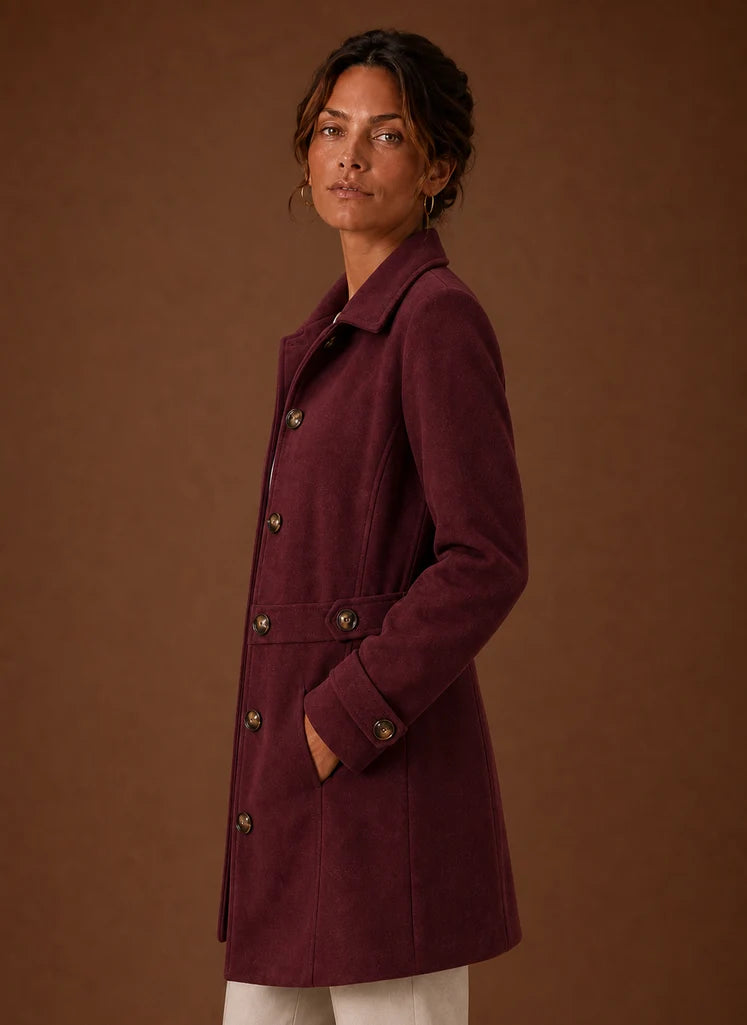 Women's Trench Coat - Mid-Length Button Front Jacket | Nero & Luya