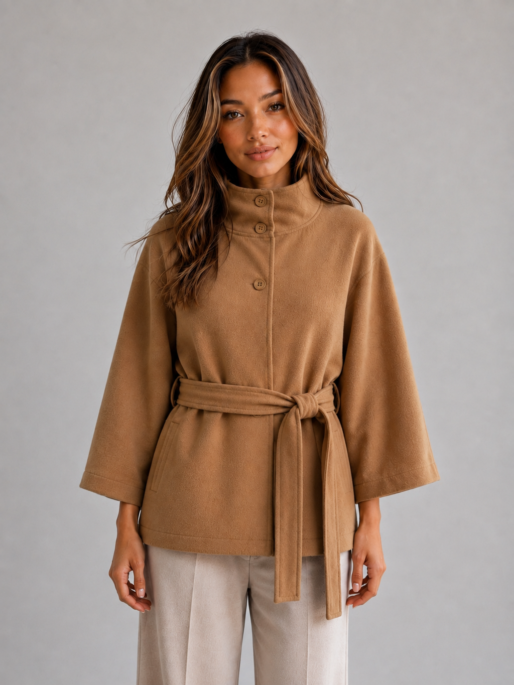 Cape Jacket in Camel
