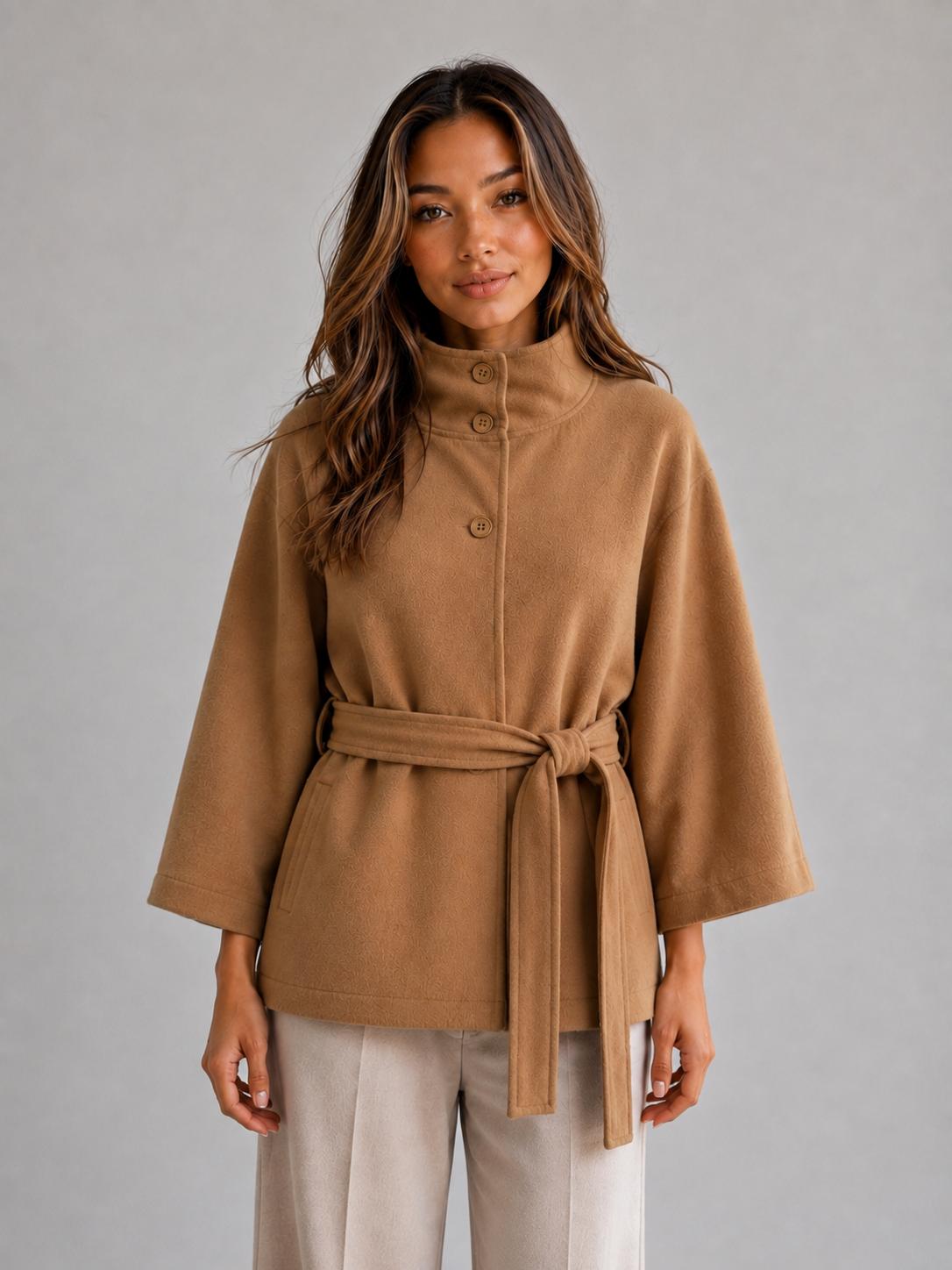 Cape Jacket in Camel