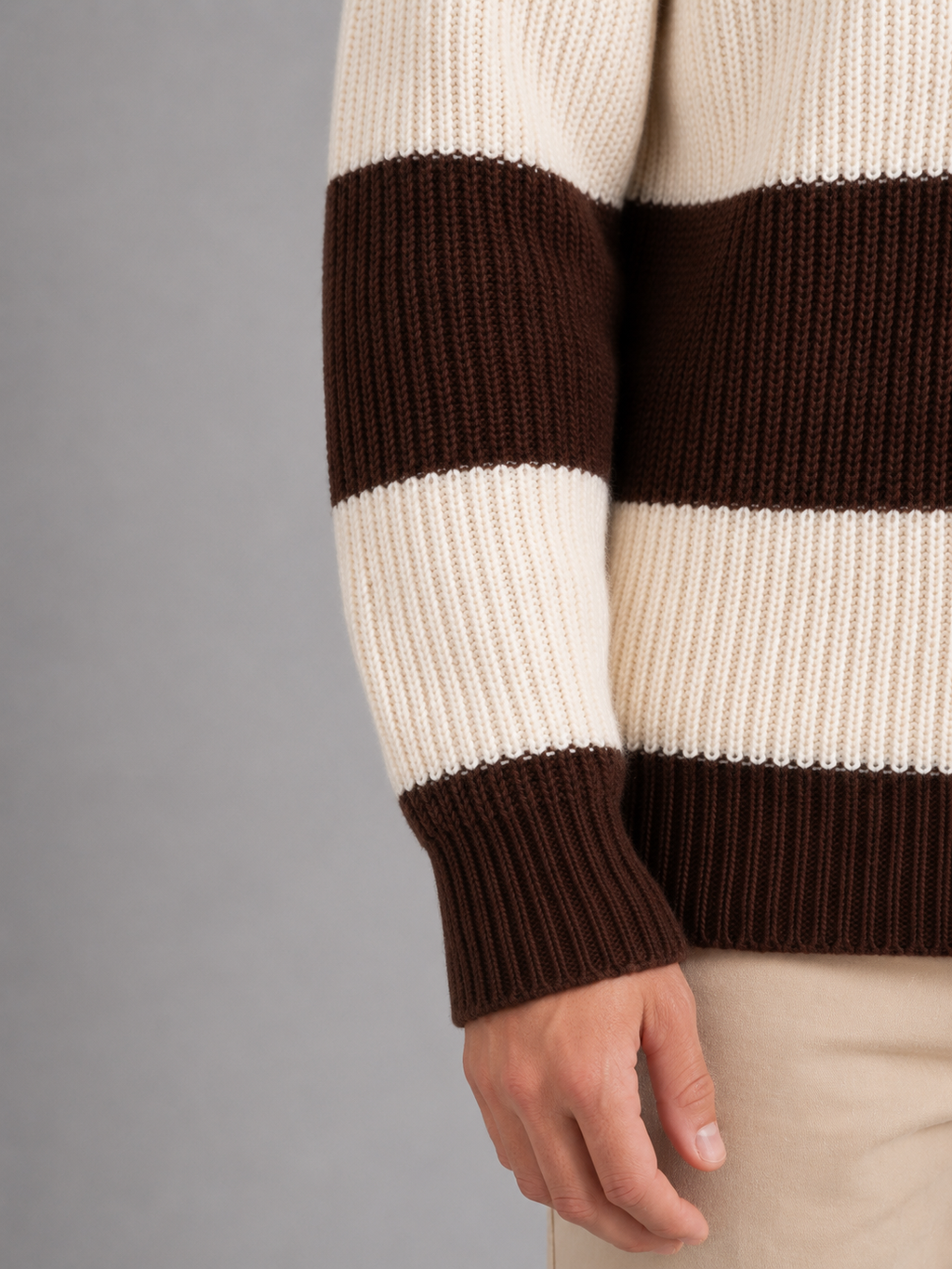 Polo Sweater in Chocolate Brown