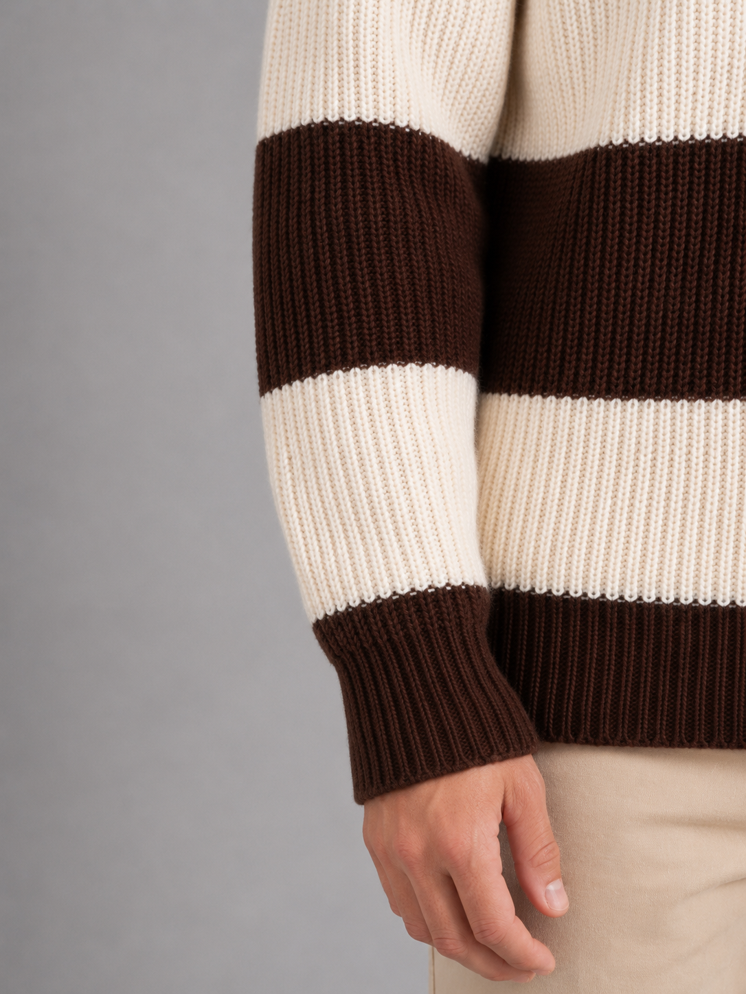 Polo Sweater in Chocolate Brown