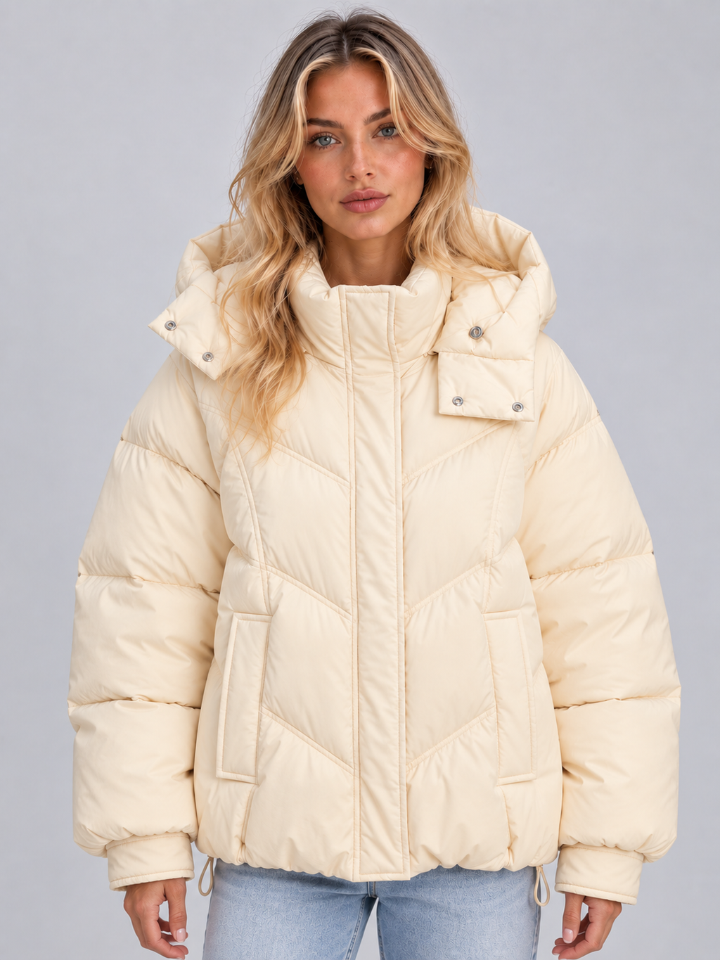 Puffer Jacket in Cream