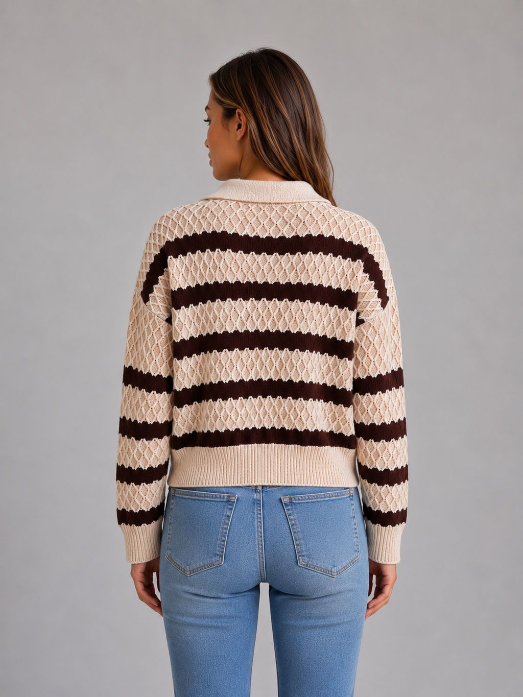 Polo Sweater in Cream