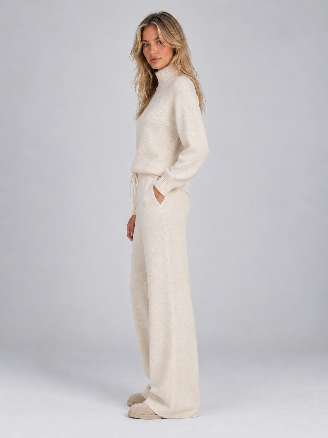 Turtleneck Sweater in Cream