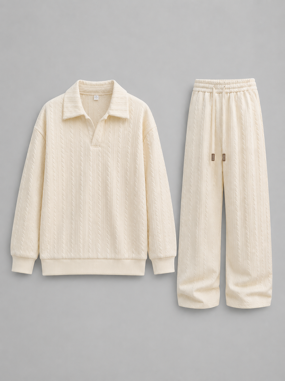 Two-Piece Knit Set in Cream