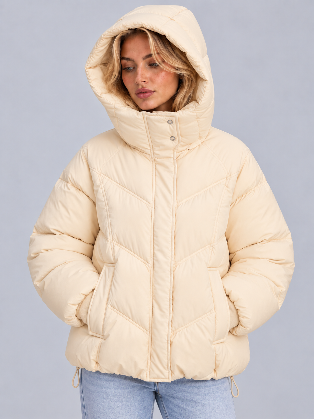 Puffer Jacket in Cream