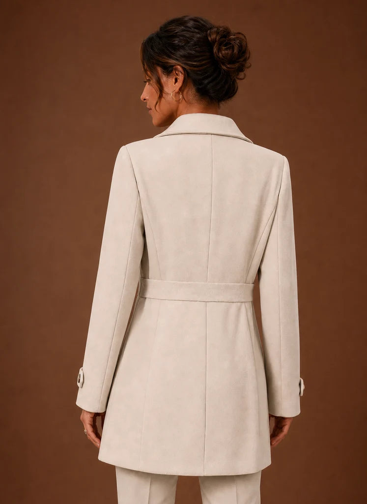 Women's Trench Coat - Mid-Length Button Front Jacket | Nero & Luya