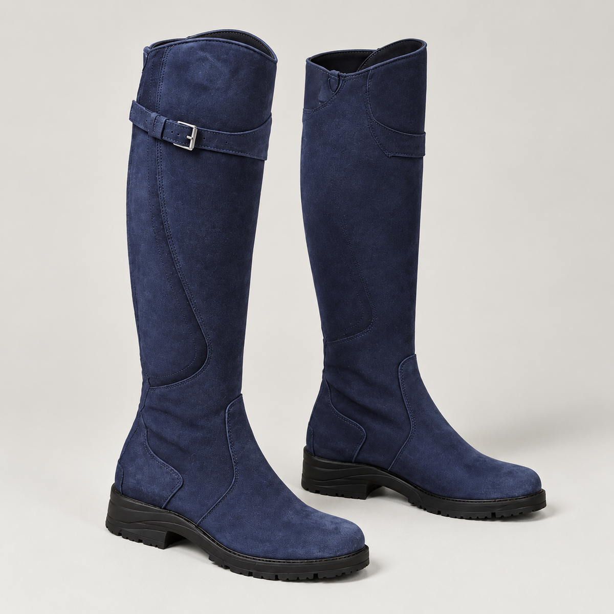 Knee-High Boots in Dark Blue